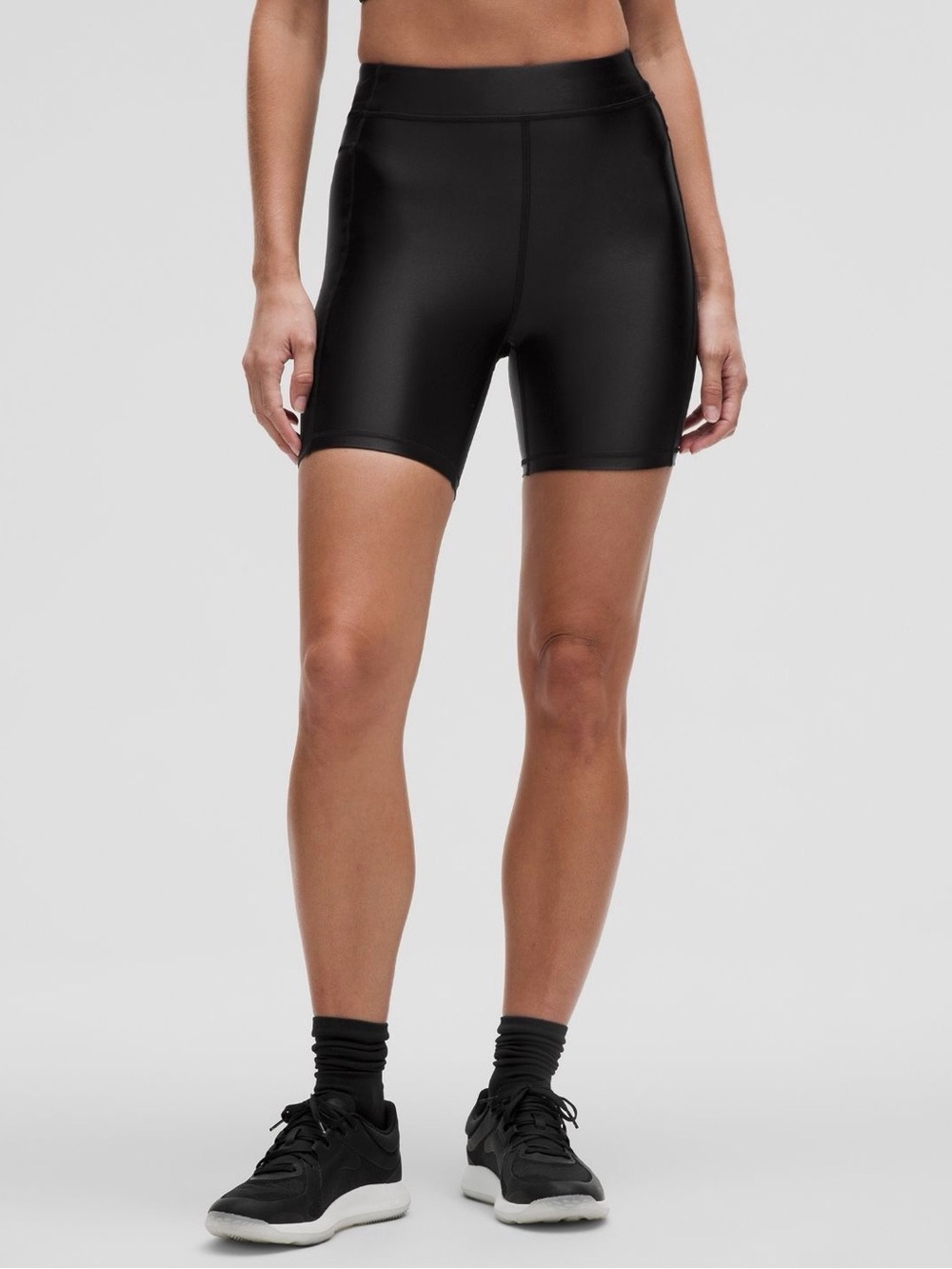 Lululemon Athletica Black High-Rise Shiny Bike Shorts Size 6